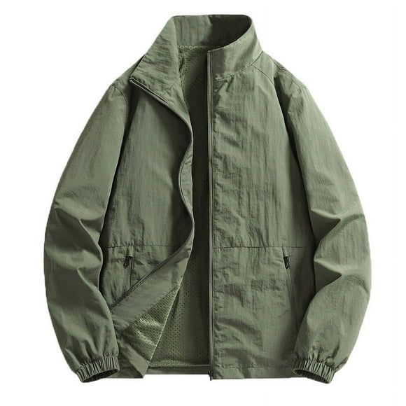 Veste Coupe-Vent Légère pour Hommes - Manteau de Sport Décontracté à Capuche, Polyester Respirant pour Printemps Automne Randonnée Extérieure Usage Quotidien
