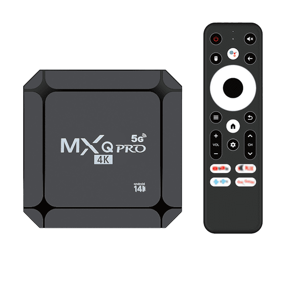 MXQ Pro 5G Android 14.0 TV Stick 16GB ATV Rockchip 3518 Quad-Core WiFi6 2.4G/5.8Ghz BT5.4 4K AV1 Ultra HD Voice Control Smart Home Player