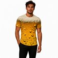 thumbnail image 3 of Telankuip Men's Bavarian Oktoberfest Short Sleeve T-Shirts Novelty 3D Full Glass of Printed Crew Neck Graphic Tee Summer Loose Comfort Plus Size Tshirt for Festival Party 2-Yellow XXXXXL, 3 of 5