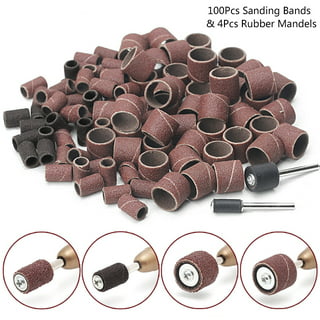 Willstar 104 Pcs/Set Abrasie Sanding Cylinders Drum Sander Sleees 60 120  320 Grit with Dremel Rotary Kit 4 Tubular Rubber Mandrels 