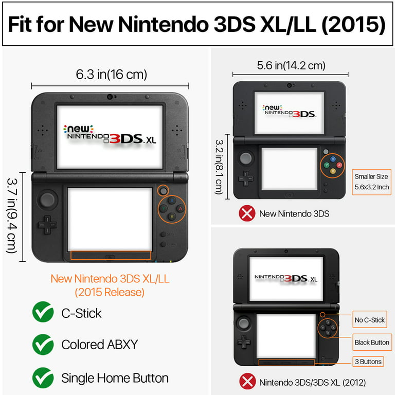 New 3DS XL Case (Black) - Plastic + Aluminium Full Body Protective