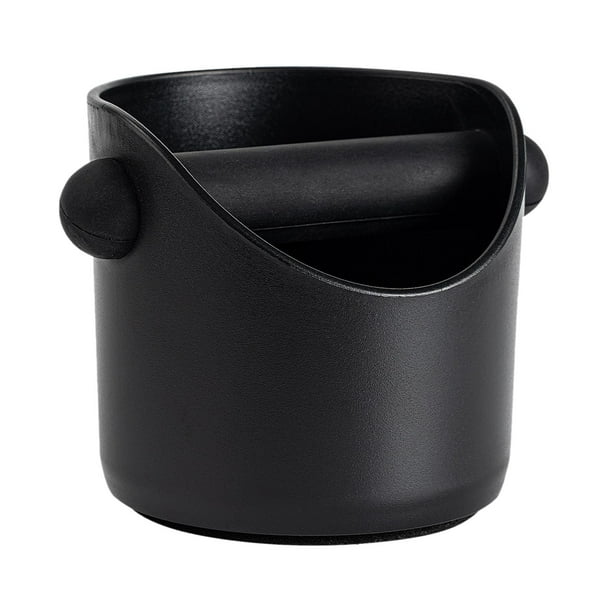 Cubo para café expreso con absorción de impactos, pequeño y para volcar café molido. Negro