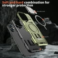 thumbnail image 3 of ELEHOLD Magnetic Case for iPhone 16, Military Grade Shockproof Rugged Case Built-in Metal Camera Cover with Stand,Olivegreen, 3 of 7