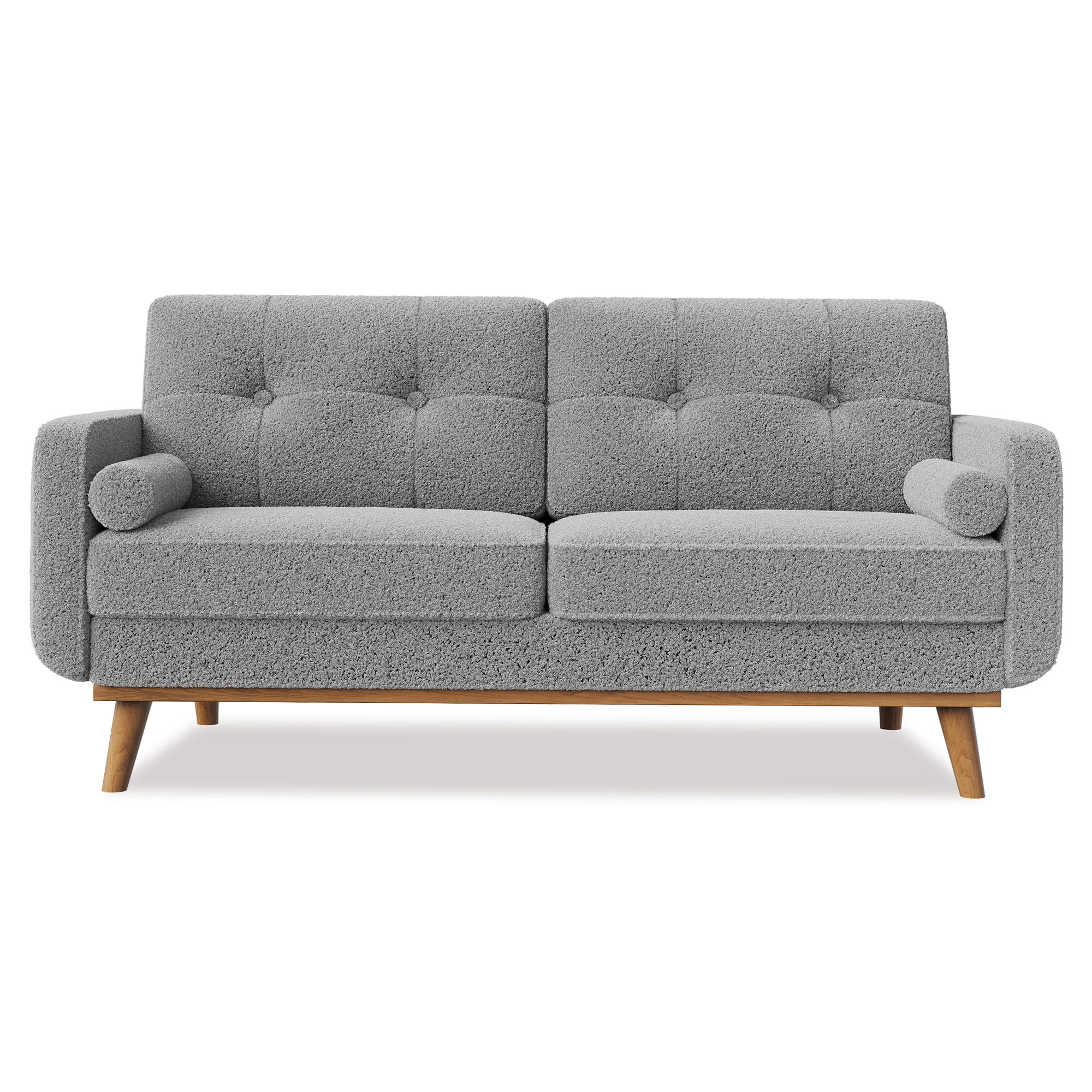 Modern Accent 65"W Loveseat Sofa, Button Tufted Upholstered Furniture,Mid Century Modern Decor Love Seat Couches for Living Room, Small Couch for Bedroom Office Apartment, So-lid & Easy to Install