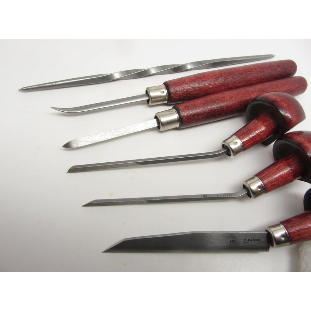 E C Lyons Intaglio Set B (6 Tools) Etching Burnisher Twisted Scriber