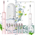 thumbnail image 1 of Binmer Toothbrush, Toothbrush With 8 Brush Heads,With Toothbrush Box, 6 Cleaning Modes, Water Proofing IPX7 Water Proofing Toothbrush,-Newly, 1 of 9