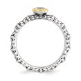 thumbnail image 2 of Sterling Silver & 14k Stackable Expressions Checker-cut White Topaz Ring Size 8, 2 of 3
