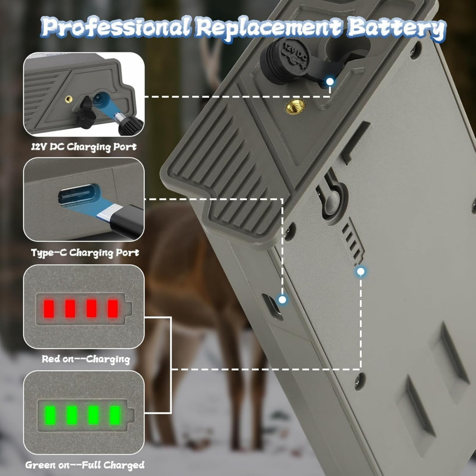 Lithium Rechargeable Battery for Reveal Trail Camera X Gen 3.0, 2.0, Pro 3.0
