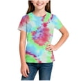 thumbnail image 4 of Ashirexll T-Shirts pour Filles à Manches Courtes Imprimés Col Rond Demi-Manches Haut pour Enfants Décontracté Polyvalent, 4 of 5
