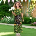 thumbnail image 4 of Uourmeti Saint Patrick Dachshund Print Girls Maxi Summer Dress with Pocket Short Sleeve Spring Boho Long Sundress Casual School for Kids, Size 7-8 Years, 4 of 7