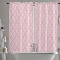 thumbnail image 3 of Pink Rhombus Window Curtains 84 Inch Length, Rustic Modern Plaid Geometric Rod Pocket Kitchen Window Treatments Drapes for Bedroom, Cafe, Living Room, 2 Panels, 52 W x 84 L, 3 of 5