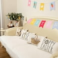 thumbnail image 2 of Happy Easter Throw Pillow Covers 12 x 20 Set of 4 Easter Decorations for Home Bunny He is Risen Cross Eggs Decorative Throw Pillows Spring Decor for Sofa Couch G209-12, 2 of 5
