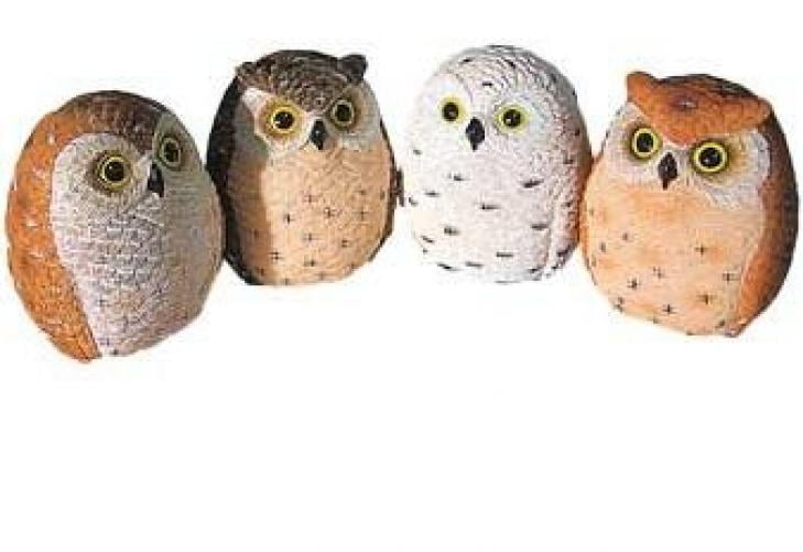 Miniature Owl Figurines Collection 2.25inch, 4pc Set