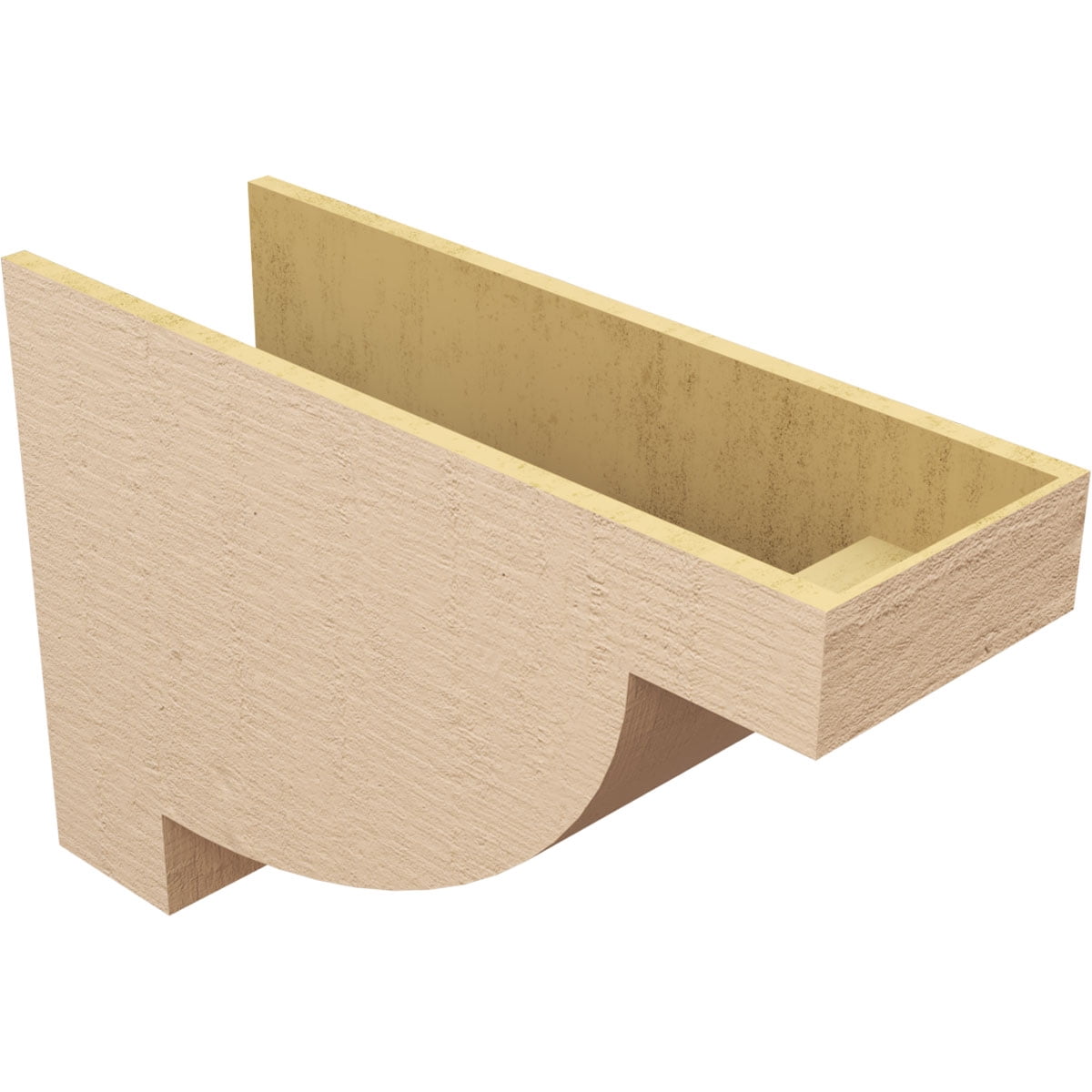 12"W x 36"D x 24"H Classic Alpine Rough Cedar Woodgrain TimberThane Corbel, Primed Tan