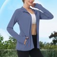 thumbnail image 2 of SHTXOZHI Veste Athlétique Légère pour Femmes Protection Solaire Fermeture Éclair Complète Manches Longues Chandails à Capuchon Randonnée Extérieur, 2 of 7