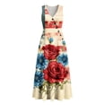 thumbnail image 5 of VBVC Women's Floral V-Neck Sleeveless Maxi Dress,Button Detail Loose Flowy Dress For Women,Ladies' Casual Patriotic Summer Sundress with Pockets,Multicolor,S-3XL, 5 of 8