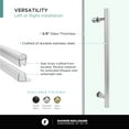 thumbnail image 6 of Fine Fixtures Frameless Shower Enclosure Sliding Shower Glass Door - Tempered Glass 60" W x 34.25 D x 74.25 H Polished Chrome Finish, 6 of 12