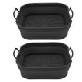 thumbnail image 1 of 2 uds cesta de silicona para freidora olla de silicona antiadherente accesorios para freidora con mango negro, 1 of 10
