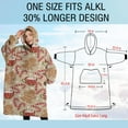 thumbnail image 4 of Oversized Wearable Blanket Hoodie,Beige Christmas Gingerbread Man Pattern Sherpa Blanket Hoodie with Super Pockets,Super Warm Fuzzy Pullover for Women & Men, 4 of 6
