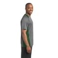 thumbnail image 2 of Sport-Tek ST361 Mens Heather Colorblock Contender Tees, Vintage Heather & Forest Green - 4XL, 2 of 3
