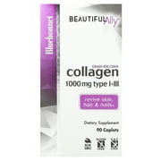 Bluebonnet Nutrition Beautiful Ally, Collagen Type I+III, 1,000 mg, 90 Caplets