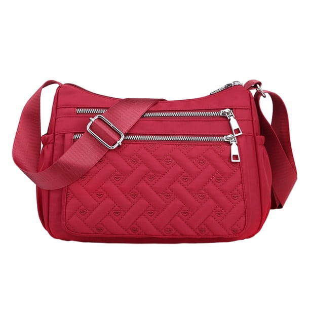 Bolso Bandolera Qarigey Premium Gran Capacidad Vino Rojo
