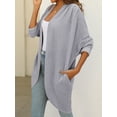 thumbnail image 3 of YOGAFOX Women's Fall Waffle Sweater Cardigan Batwing Long Sleeve Loose Open Front Knit Coat S-XXL, 3 of 5