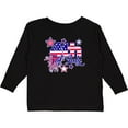 thumbnail image 3 of Inktastic 4th of July Fireworks Stars and American Flag Boys or Girls Long Sleeve Toddler T-Shirt, 3 of 5