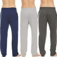 thumbnail image 4 of Essential Elements 3 Pack: Mens Cotton Sleep Pants - 100% Cotton Jersey Knit Lounge Casual Sleep Bottoms PJ Pajama Pants XX-Large, Set C, 4 of 6
