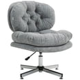 thumbnail image 1 of Armless Grey Office Chair | Adjustable Height Task Chair for Home & Office - Linen-Feel Fabric, 25.6" x 25.6", 1 of 7
