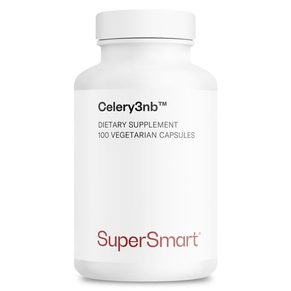 SuperSmart Celery3nb 150mg per Day (Patented) - Natural Celery Seed Extract Supplement - Well-Tolerated Phthalides | Non-GMO & Gluten Free - 100 Vegetarian Capsules
