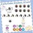 thumbnail image 2 of 32 sets 8 colors Glitter Plastic Craft Doll Eyes with Eyes Washers Safety Eyes Stuffed Toy Eyes Half Round Mixed color 21.5x18mm 4 sets/color 1box, 2 of 7
