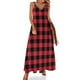 thumbnail image 1 of Nuevo vestido sin mangas con cuadros escoceses en rojo y negro Vestido de mujer Vestido largo, 1 of 7
