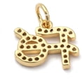 thumbnail image 2 of 1 pc 1Pcs Brass Micro Pave Clear Cubic Zirconia Charms with Jump Rings Word Fe Real 18K Gold Plated for Women DIY Necklace Jewelry Craft Making 10x13x2mm Jump Ring: 5x1mm inner diameter: 3mm, 2 of 2