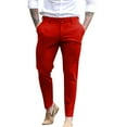 thumbnail image 1 of PEASKJP Men's Classic Fit Pants with Pockets Open Bottom Mesh Athletic Pants for Running, Red XL, 1 of 5