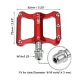 thumbnail image 6 of Unique Bargains 1 Pair Aluminum Alloy Rear Foot Peg Flat Pedal Footrests Red Fit 9/16 Inch Axles MTB Bike Bicycle, 6 of 6