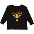 thumbnail image 3 of Inktastic Hanukkah Menorah Candles Boys or Girls Long Sleeve Toddler T-Shirt, 3 of 5