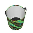 thumbnail image 3 of TEQUAN Waterproof Laundry Hampers, bohemian ethnic colorful Feathers Pattern Clothes Storage Basket with Handle (S), 3 of 7