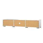 Tvilum Match 2 Drawer TV Stand with 2 Shelves, White High Gloss