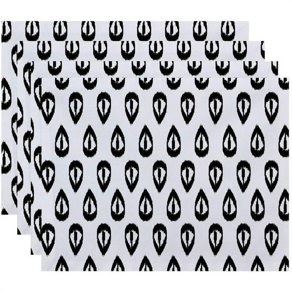 Simply Daisy 18" x 14" Ikat Tears Geometric Print Placemats, Set of 4