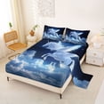 thumbnail image 2 of Erosebridal Cartoon Animal Unicorn Full Size Sheets,Galaxy Starry Night Bed Sheets For Kids Girls 4pcs, 2 of 6