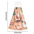 thumbnail image 6 of Yayeee Kitchen Hanging Hand Towels Set of 2 with Loop Bathroom Absorbent Tie Towel, Pink Christmas Santa, 6 of 7
