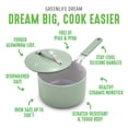 thumbnail image 2 of GreenLife Dream 2-Quart Ceramic Nonstick Saucepan with Lid, Silicone Stay Cool Handle, Sage Green, 2 of 7