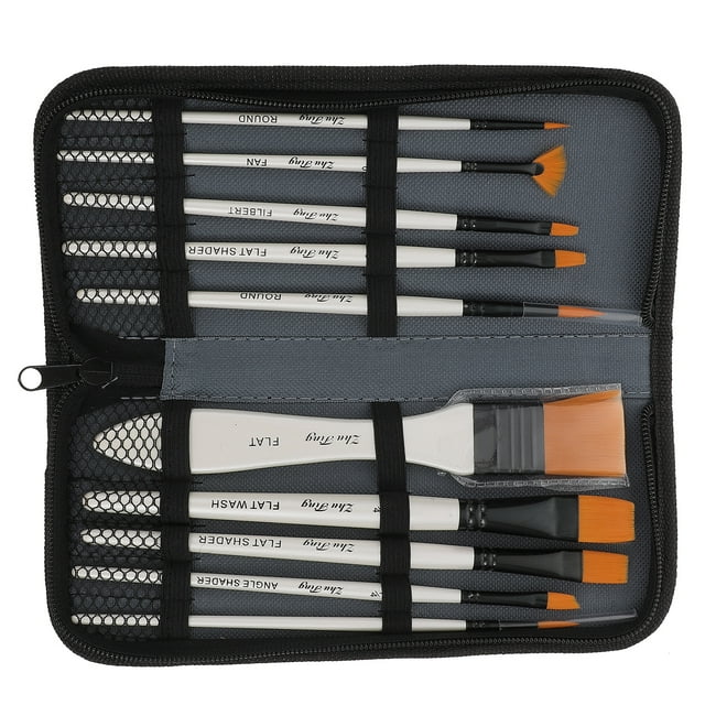 Miangastore 1set Paintbrush With Handles For Beginners For Watercolor And Oil Painting Durable Bristles For