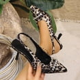 thumbnail image 5 of SCHUHLAND Women's Leopard Slingback Pumps, Crystal Chain Pointed Toe High Heel Shoes for Party & Wedding, 5 of 10