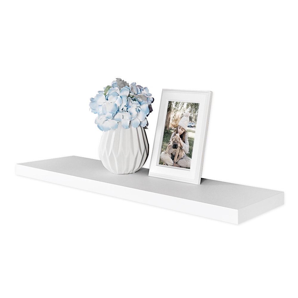 WELLAND 36" Simons Floating Wall Shelf, White