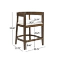 thumbnail image 3 of Modern Upholstered Counter Stools with Cutout Barrel Back and Rubberwood Frame, Beige+Walnut, Set of 2, 3 of 8