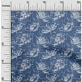 thumbnail image 2 of oneOone Polyester Spandex Royal Blue Fabric Floral Dress Material Fabric Print Fabric By The Yard 56 Inch Wide, 2 of 4