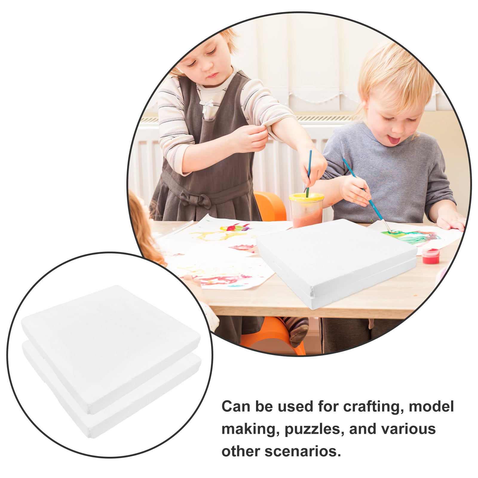 HEMOTON 2pcs High Density Foam Blocks for Model Building and DIY Crafting