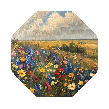

Matuu Vibrant Wildflower Meadow for Cup Coasters Set of 6 Leather Coasters Desk Coasters for Office Measures 4” x 4” Octagon